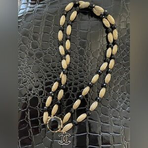 Elegant Black and Gold Beaded Necklace